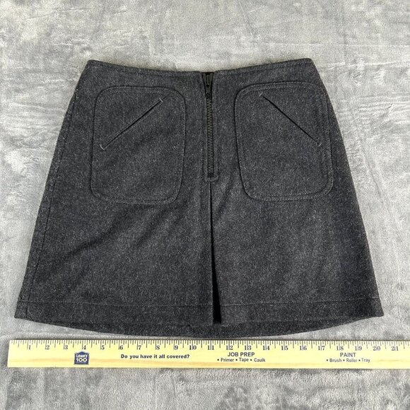 Gap Y2K Dark Gray Wool Blend Mini Skirt Size 1 Academia Preppy - Picture 4 of 9